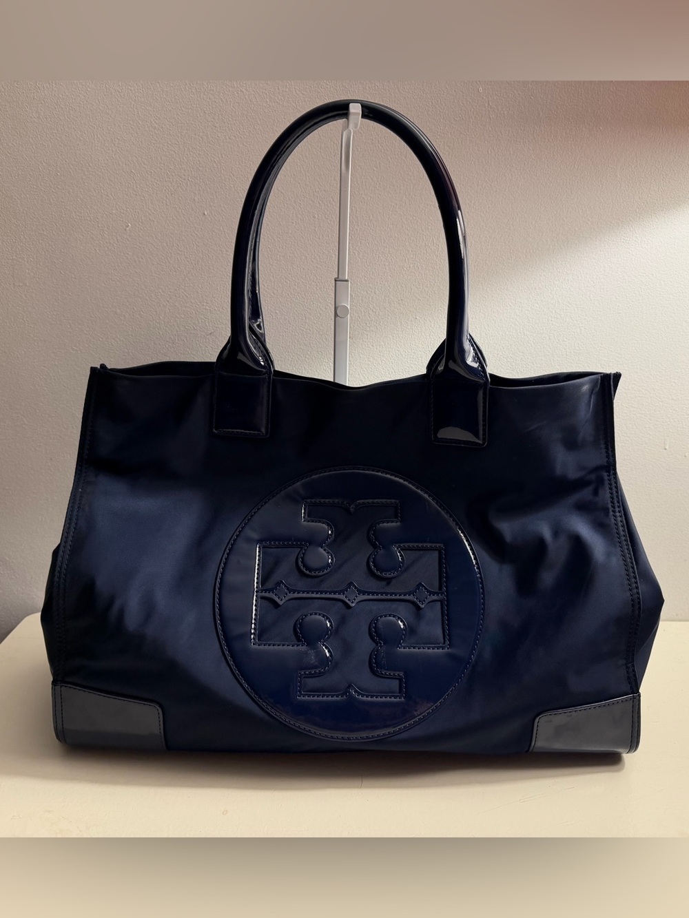 Tory Burch Large Ella Tote Navy Blue